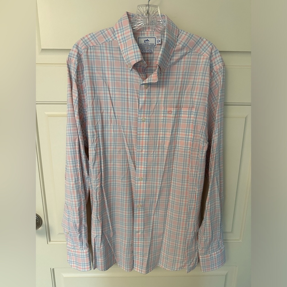 Southern Tide Pastel Plaid Casual Button Down